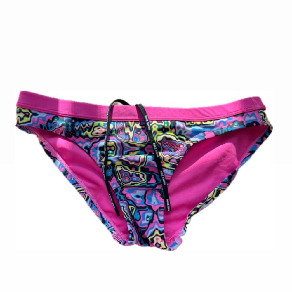 Nike Hydrastrong Psyche Sport Bikini Bottom Laser Fuchsia Pink Abstract XS